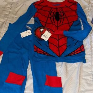 Spider-Themed Kids PJ Set - Red and Blue